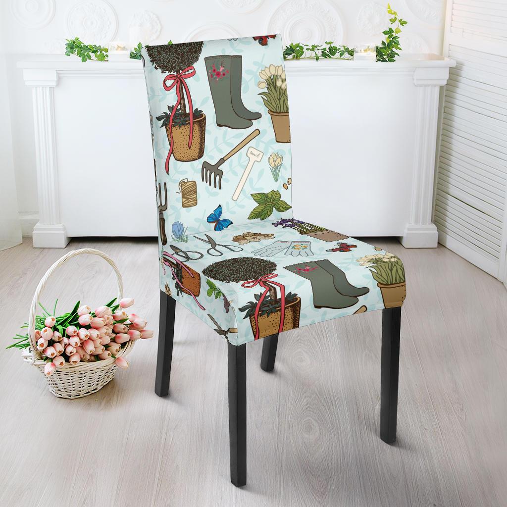 Gardening Pattern Print Design G01 Dining Chair Slipcover-JORJUNE.COM