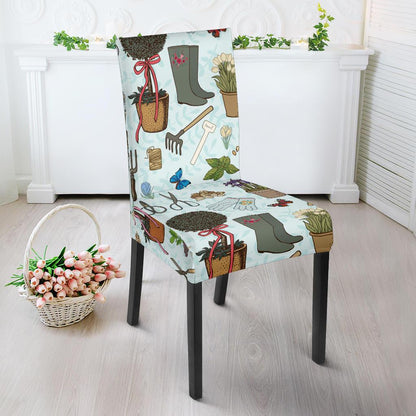 Gardening Pattern Print Design G01 Dining Chair Slipcover-JORJUNE.COM