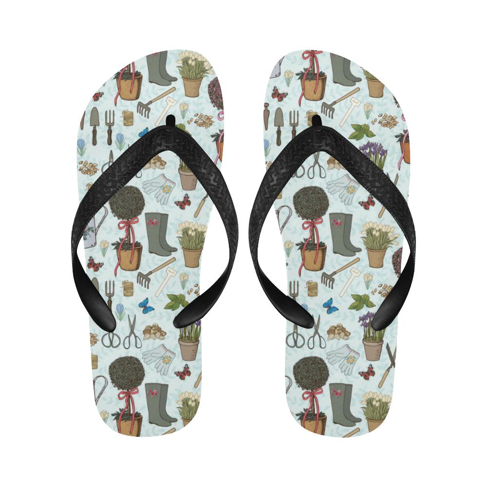 Gardening Pattern Print Design G01 Flip Flops-JorJune