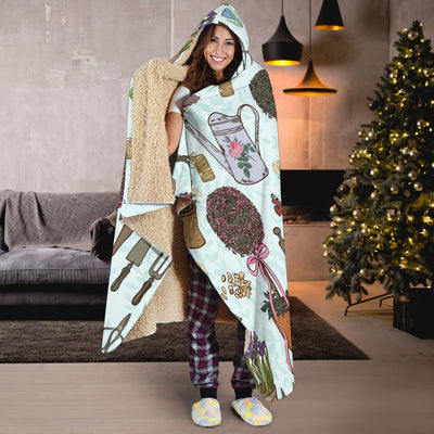 Gardening Pattern Print Design G01 Hooded Blanket-JORJUNE.COM