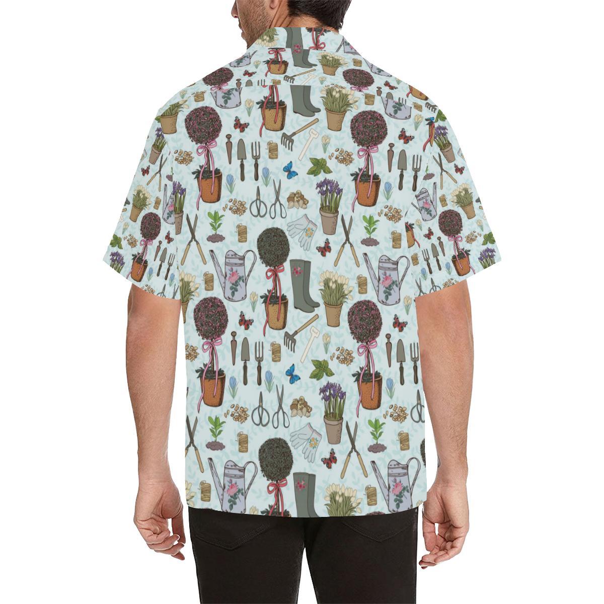 Gardening Pattern Print Design G01 Men Hawaiian Shirt-JorJune