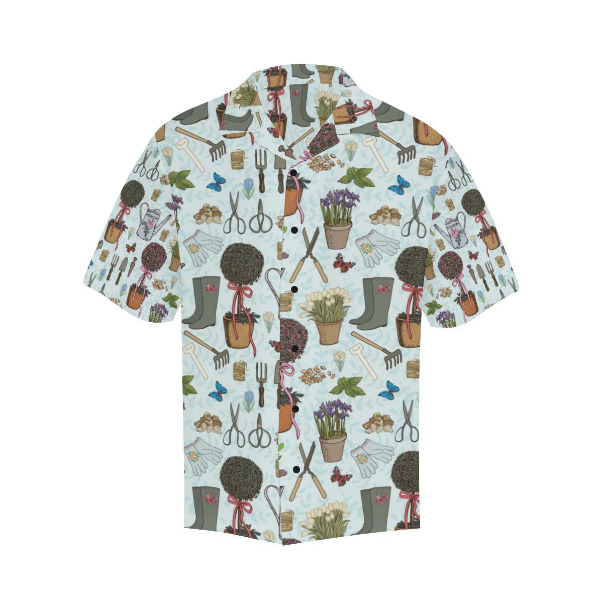 Gardening Pattern Print Design G01 Men Hawaiian Shirt-JorJune