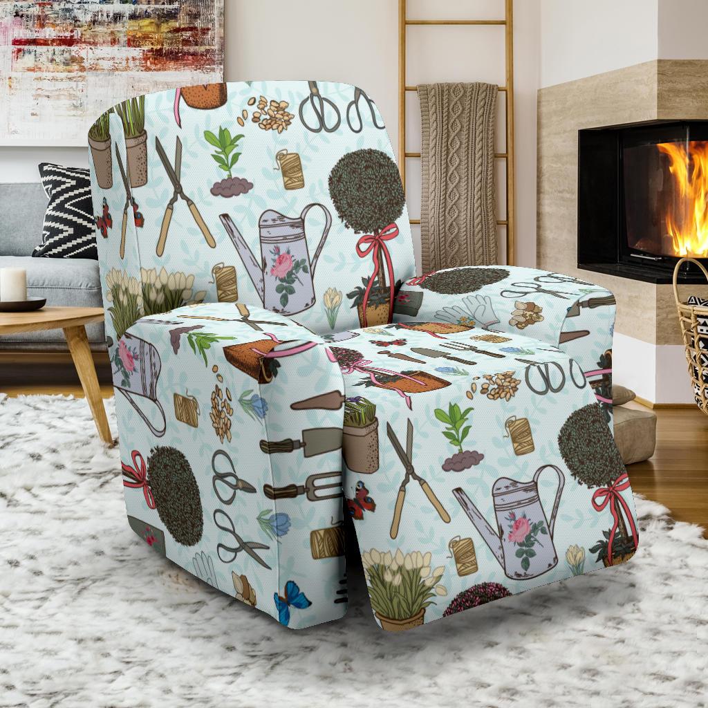 Gardening Pattern Print Design G01 Recliner Slipcover-JORJUNE.COM
