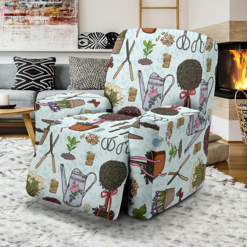 Gardening Pattern Print Design G01 Recliner Slipcover-JORJUNE.COM