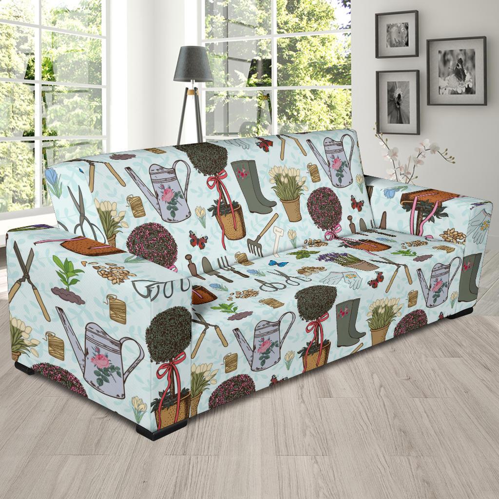 Gardening Pattern Print Design G01 Sofa Slipcover-JORJUNE.COM