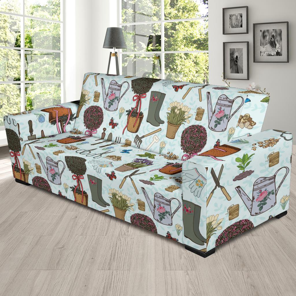 Gardening Pattern Print Design G01 Sofa Slipcover-JORJUNE.COM