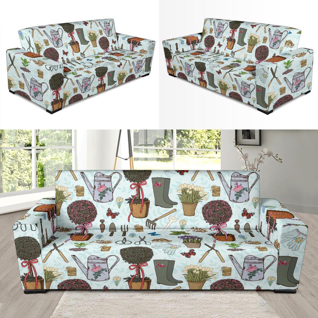 Gardening Pattern Print Design G01 Sofa Slipcover-JORJUNE.COM