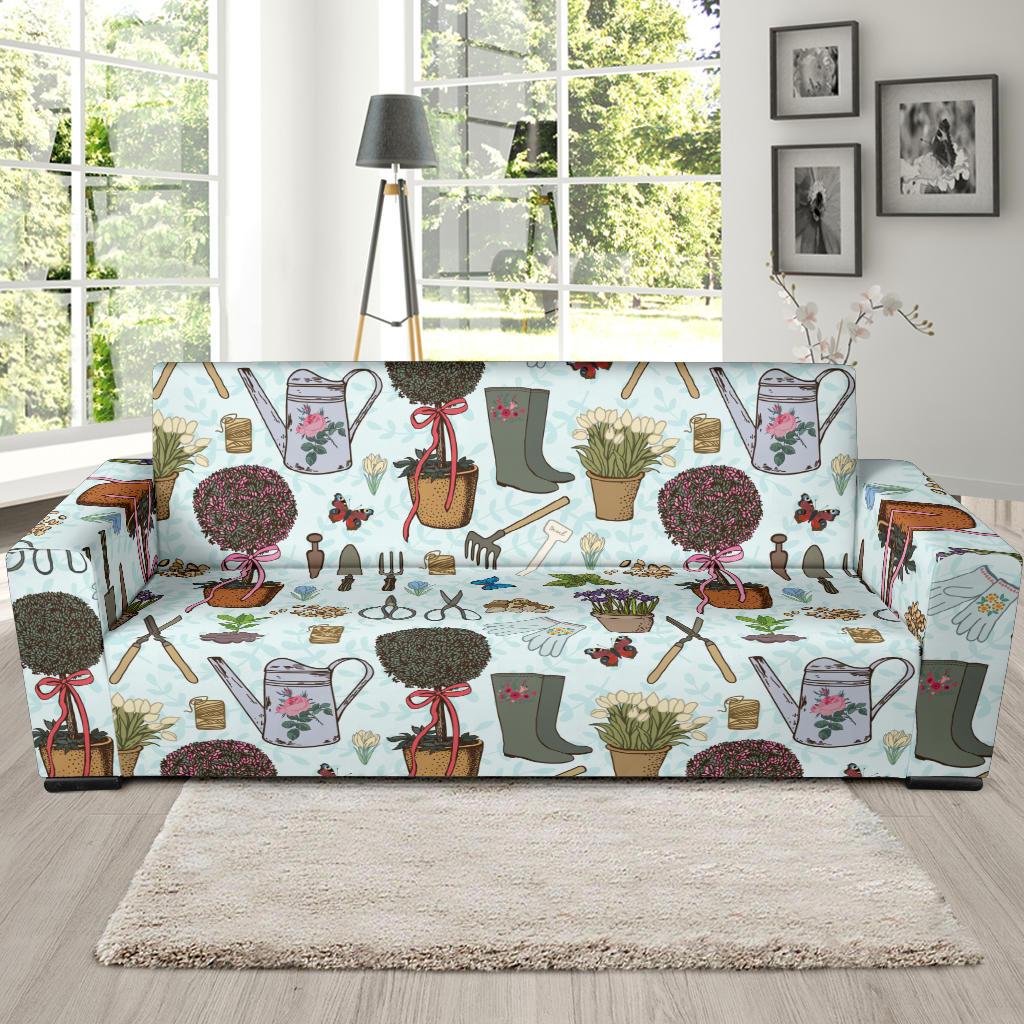 Gardening Pattern Print Design G01 Sofa Slipcover-JORJUNE.COM