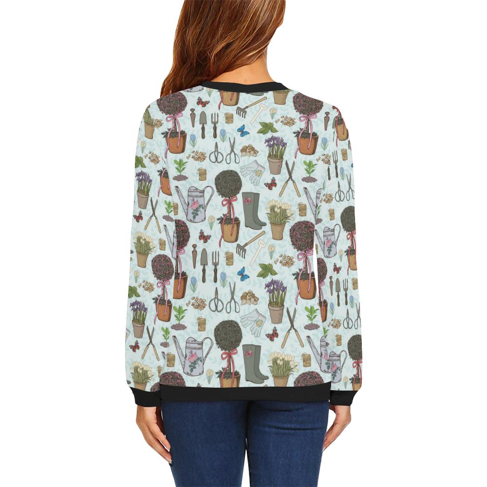 Gardening Pattern Print Design G01 Women Long Sleeve Sweatshirt-JorJune