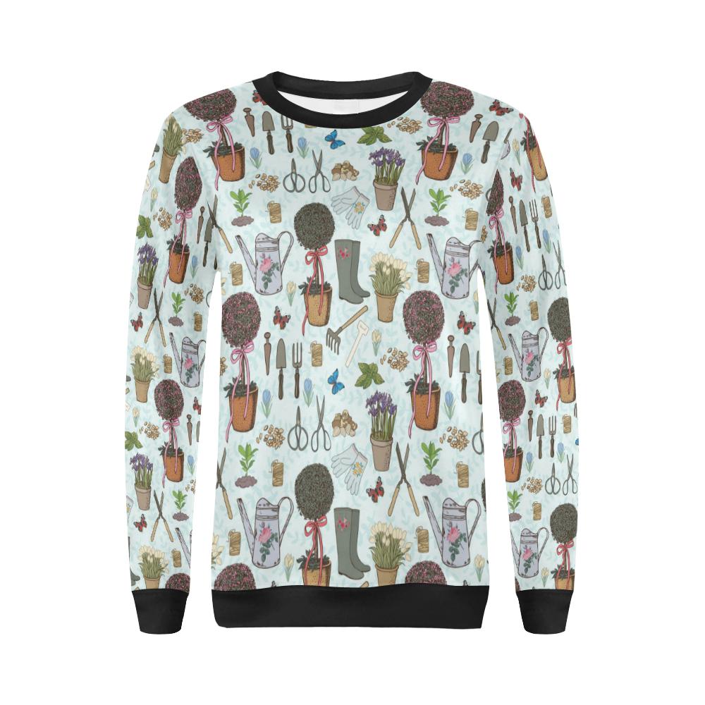 Gardening Pattern Print Design G01 Women Long Sleeve Sweatshirt-JorJune
