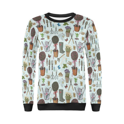 Gardening Pattern Print Design G01 Women Long Sleeve Sweatshirt-JorJune