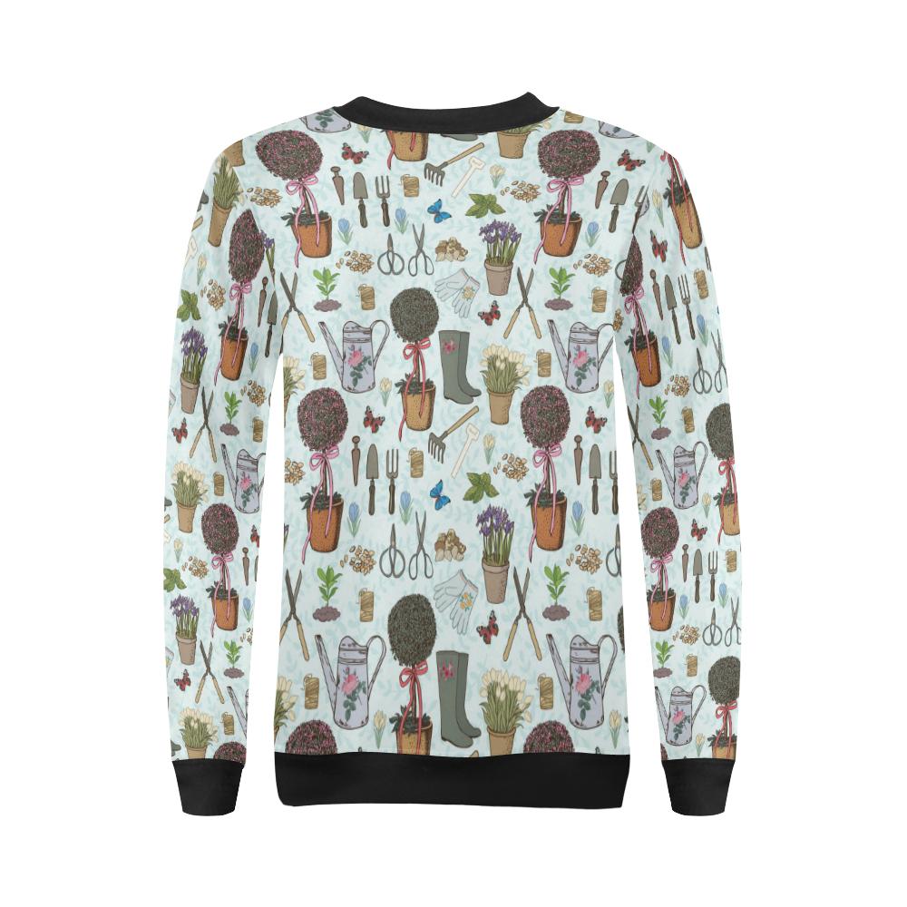 Gardening Pattern Print Design G01 Women Long Sleeve Sweatshirt-JorJune