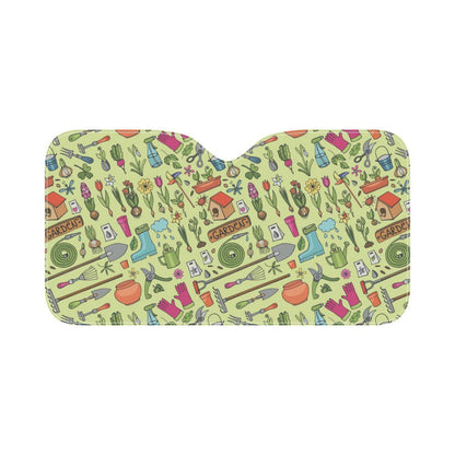 Gardening Pattern Print Design G02 Car Sun Shade-JorJune