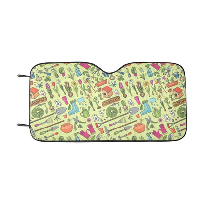 Gardening Pattern Print Design G02 Car Sun Shade-JorJune