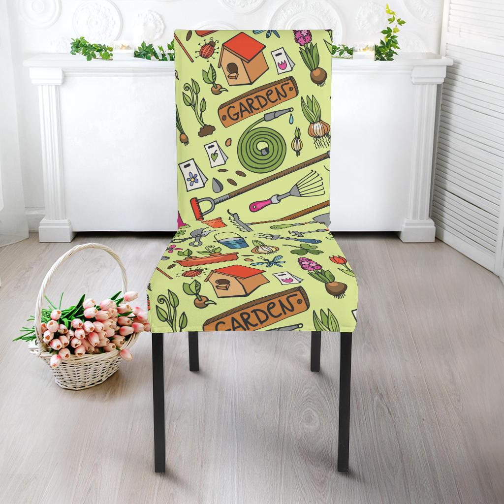 Gardening Pattern Print Design G02 Dining Chair Slipcover-JORJUNE.COM