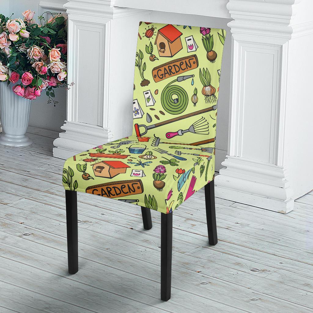 Gardening Pattern Print Design G02 Dining Chair Slipcover-JORJUNE.COM