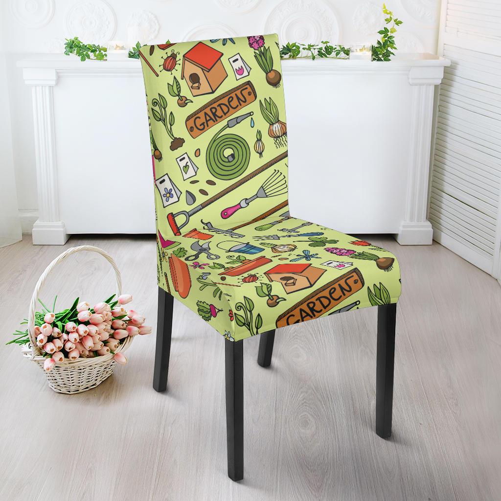 Gardening Pattern Print Design G02 Dining Chair Slipcover-JORJUNE.COM