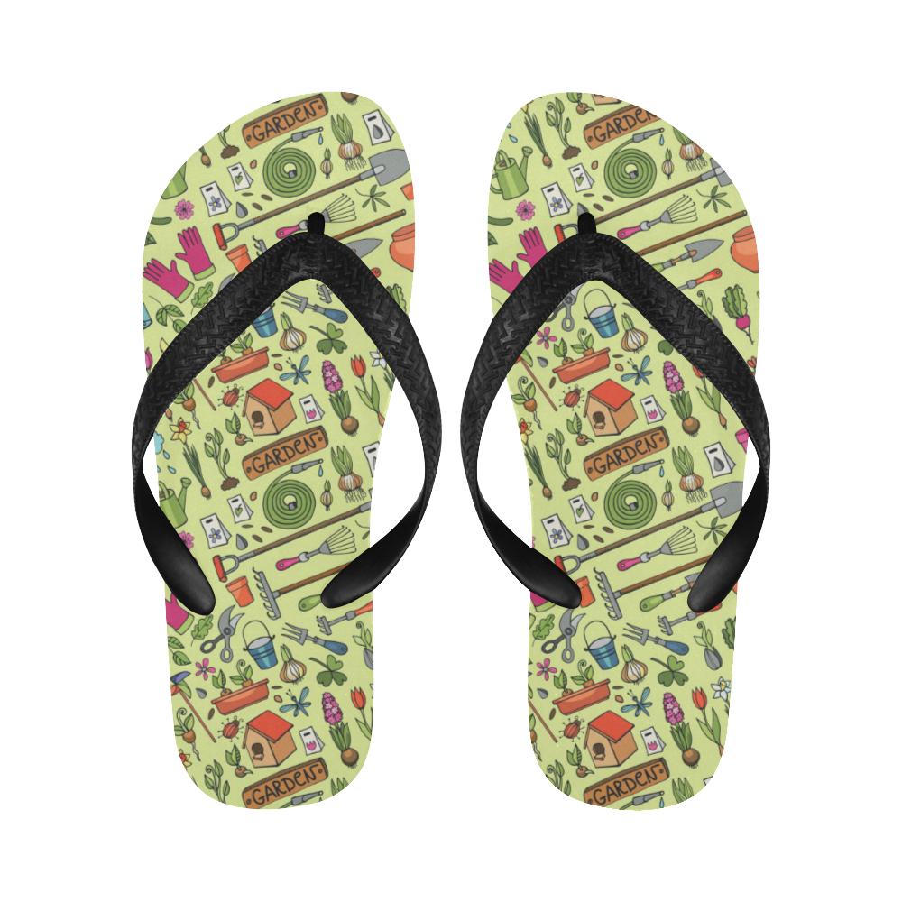 Gardening Pattern Print Design G02 Flip Flops-JorJune