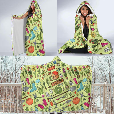 Gardening Pattern Print Design G02 Hooded Blanket-JORJUNE.COM