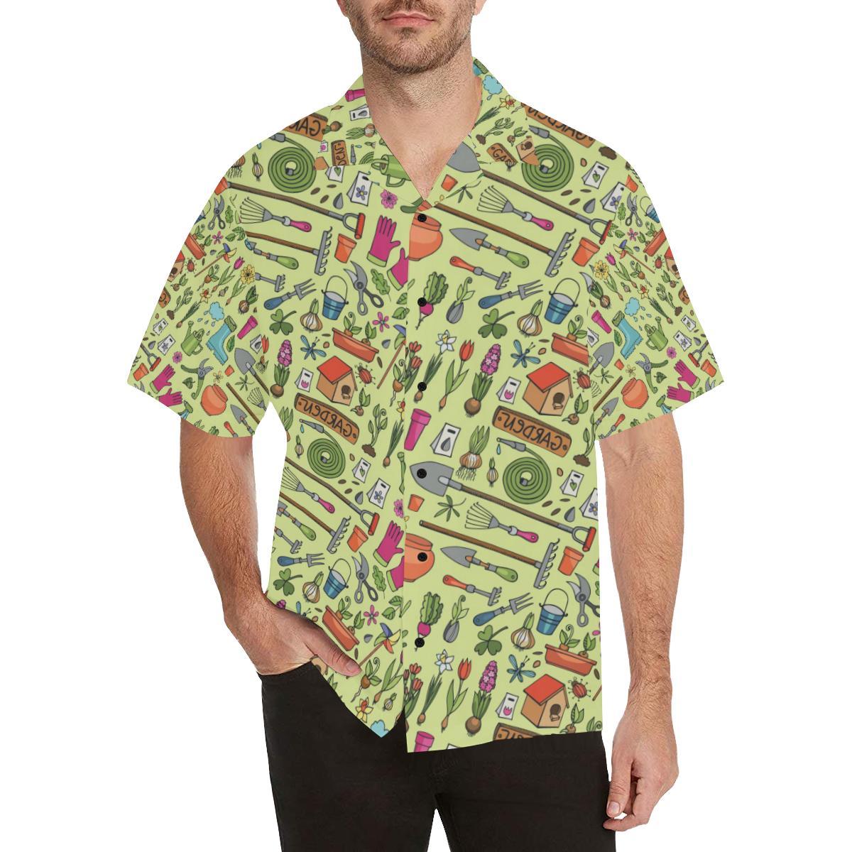 Gardening Pattern Print Design G02 Men Hawaiian Shirt-JorJune