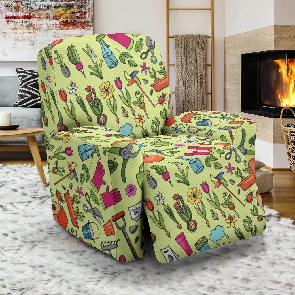 Gardening Pattern Print Design G02 Recliner Slipcover-JORJUNE.COM