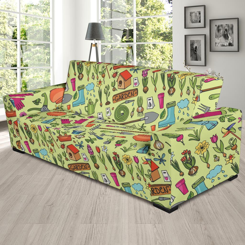 Gardening Pattern Print Design G02 Sofa Slipcover-JORJUNE.COM