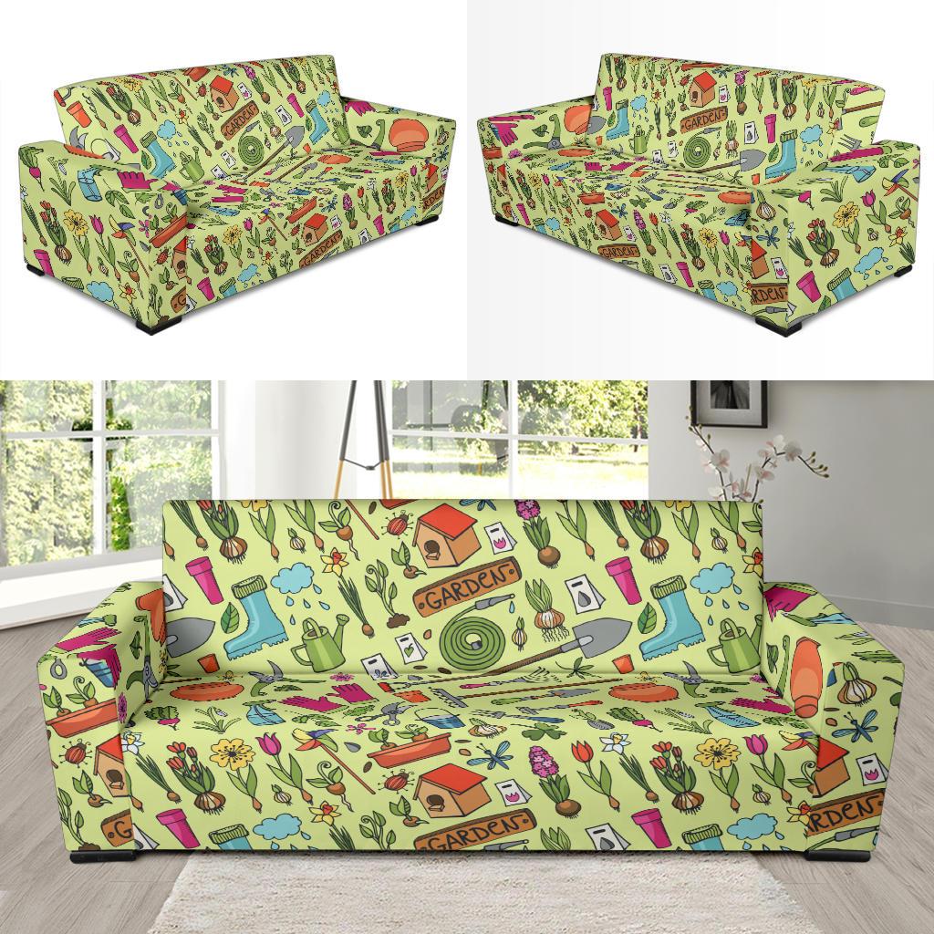 Gardening Pattern Print Design G02 Sofa Slipcover-JORJUNE.COM