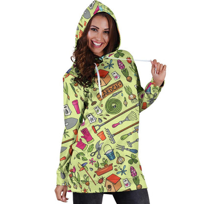 Gardening Pattern Print Design G02 Women Hoodie Dress