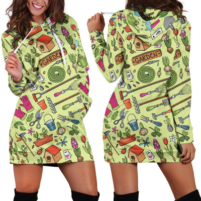 Gardening Pattern Print Design G02 Women Hoodie Dress