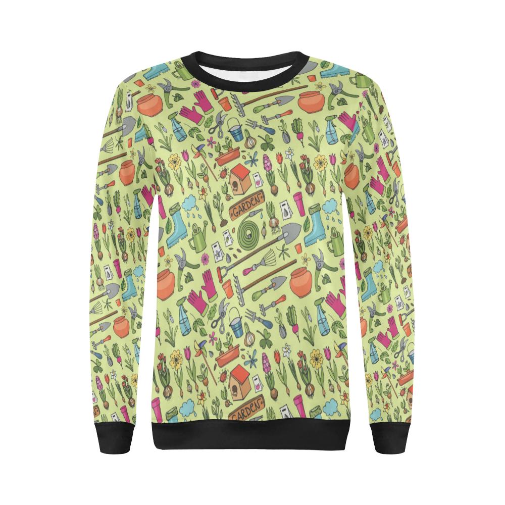 Gardening Pattern Print Design G02 Women Long Sleeve Sweatshirt-JorJune
