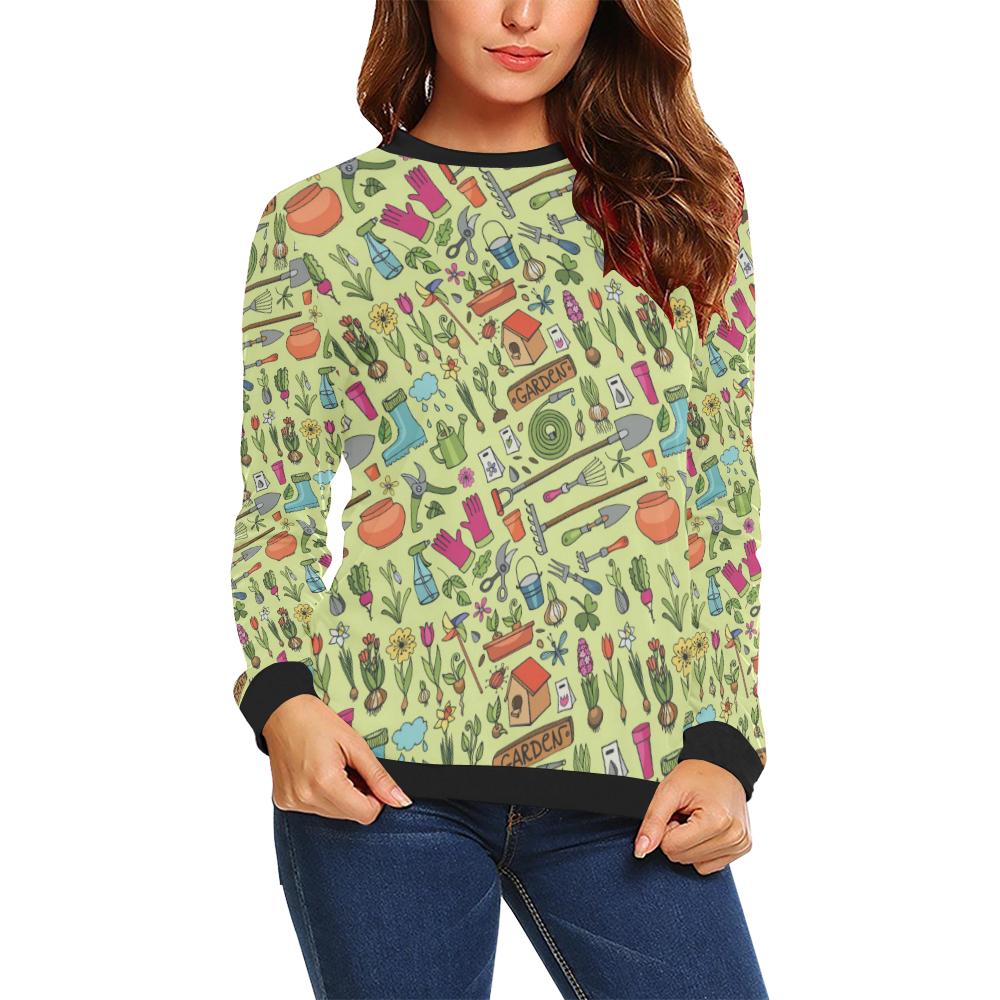 Gardening Pattern Print Design G02 Women Long Sleeve Sweatshirt-JorJune
