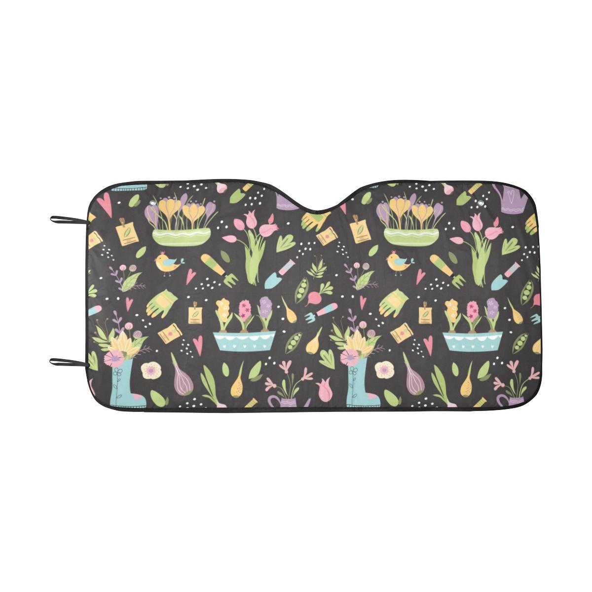 Gardening Pattern Print Design G03 Car Sun Shade-JorJune