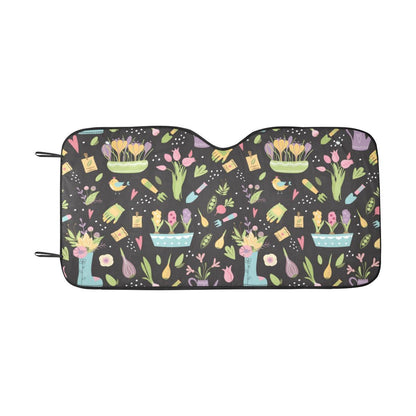 Gardening Pattern Print Design G03 Car Sun Shade-JorJune