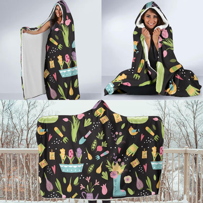 Gardening Pattern Print Design G03 Hooded Blanket-JORJUNE.COM