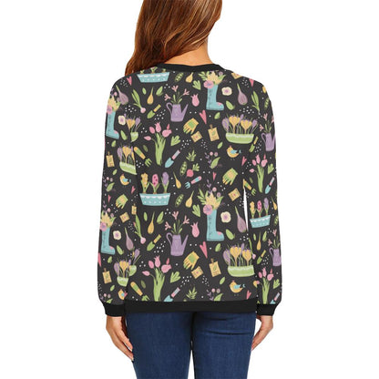 Gardening Pattern Print Design G03 Women Long Sleeve Sweatshirt-JorJune