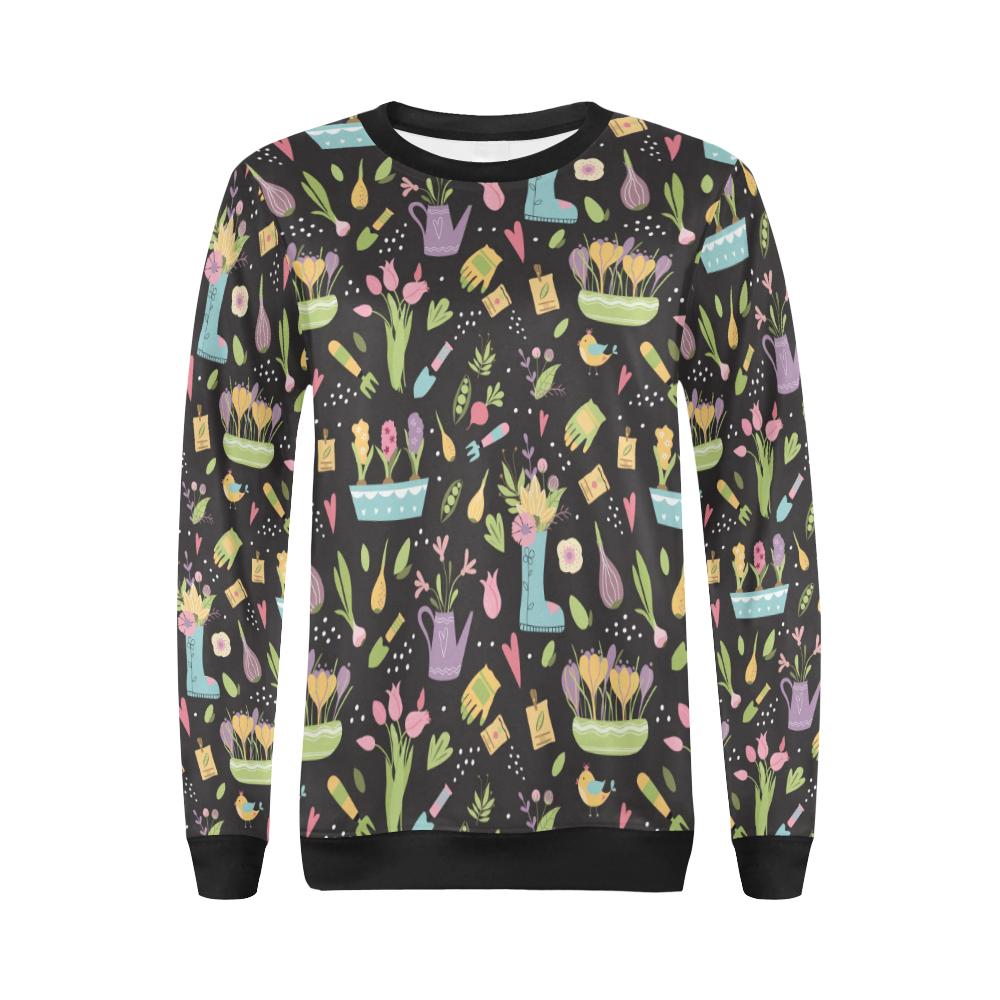 Gardening Pattern Print Design G03 Women Long Sleeve Sweatshirt-JorJune
