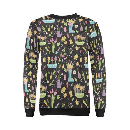 Gardening Pattern Print Design G03 Women Long Sleeve Sweatshirt-JorJune