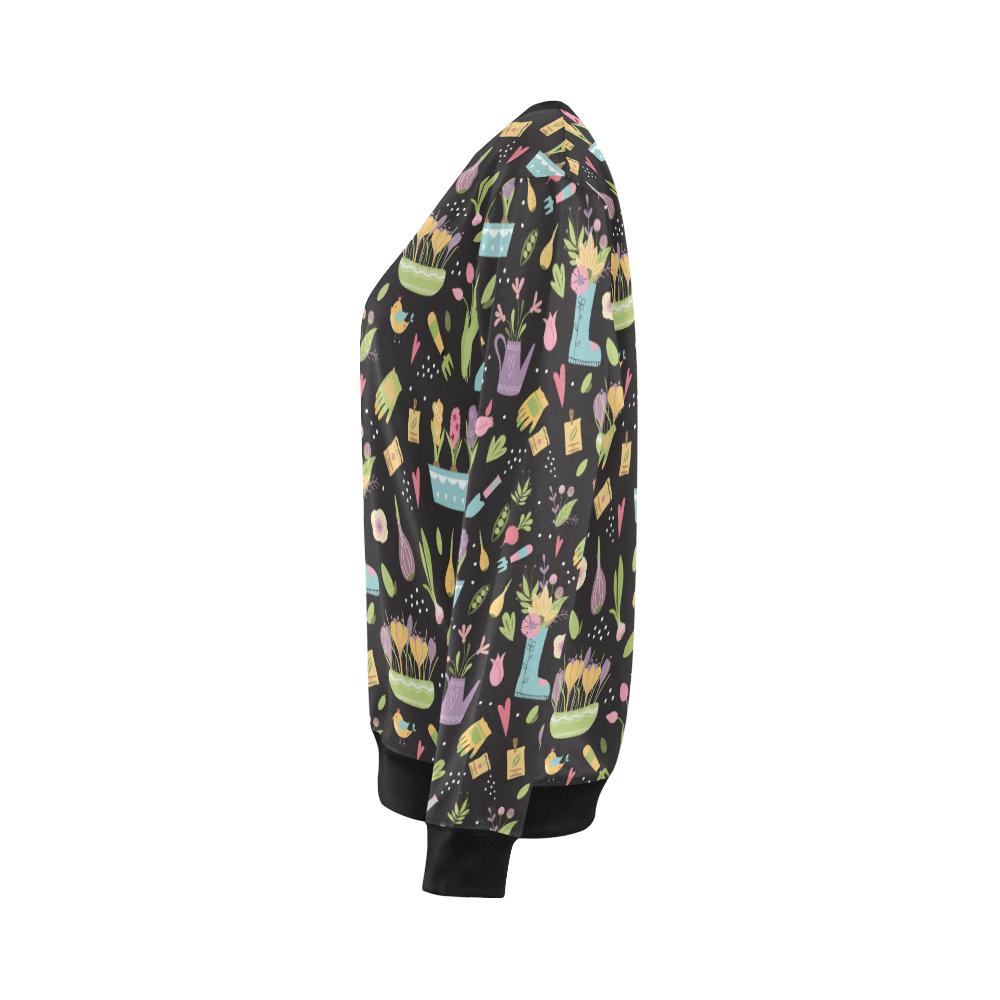 Gardening Pattern Print Design G03 Women Long Sleeve Sweatshirt-JorJune