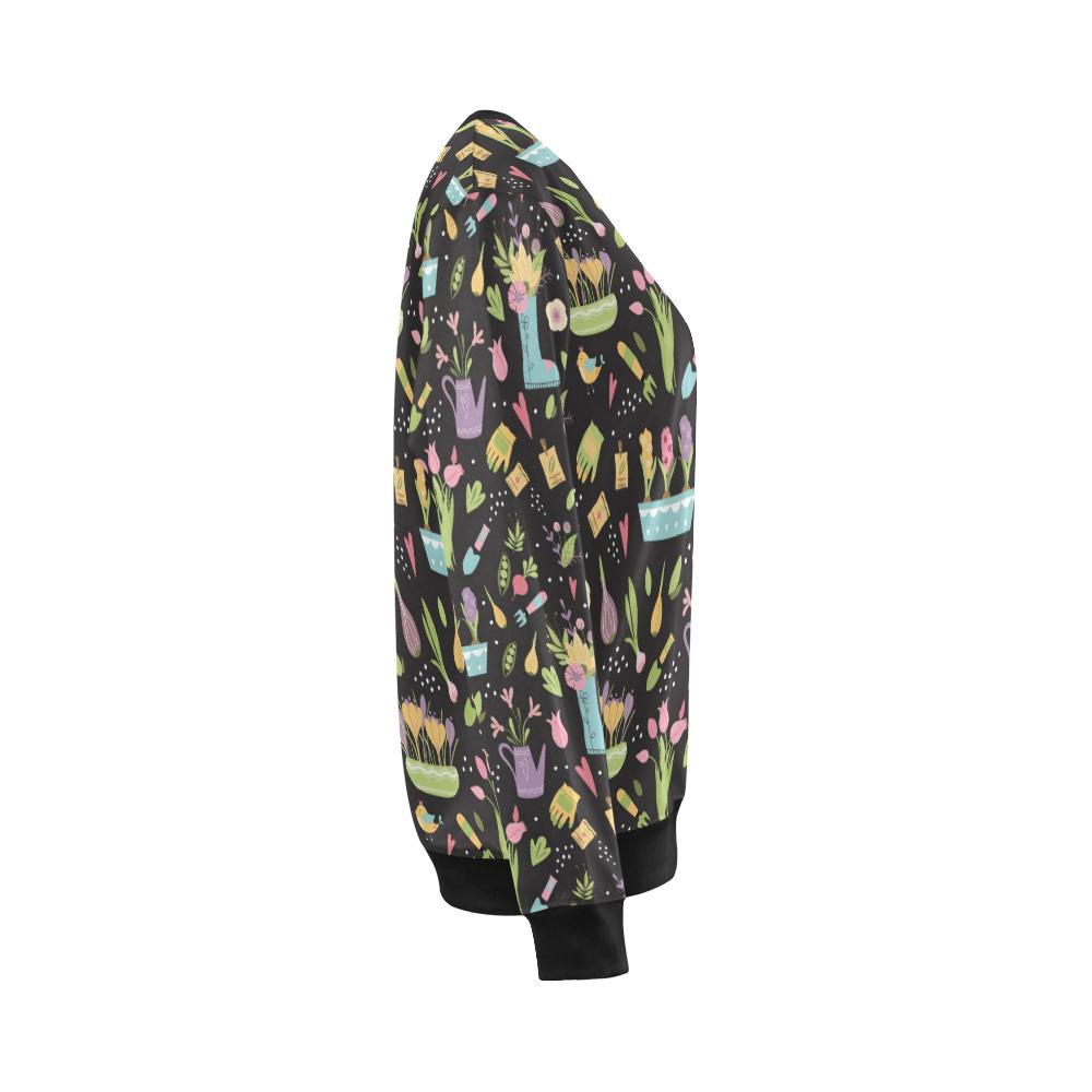 Gardening Pattern Print Design G03 Women Long Sleeve Sweatshirt-JorJune