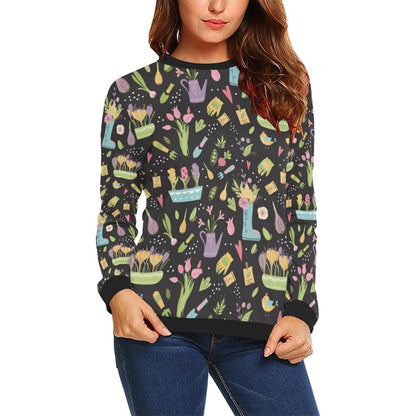 Gardening Pattern Print Design G03 Women Long Sleeve Sweatshirt-JorJune