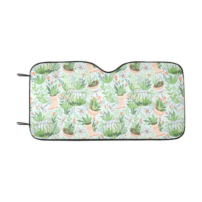 Gardening Pattern Print Design G04 Car Sun Shade-JorJune