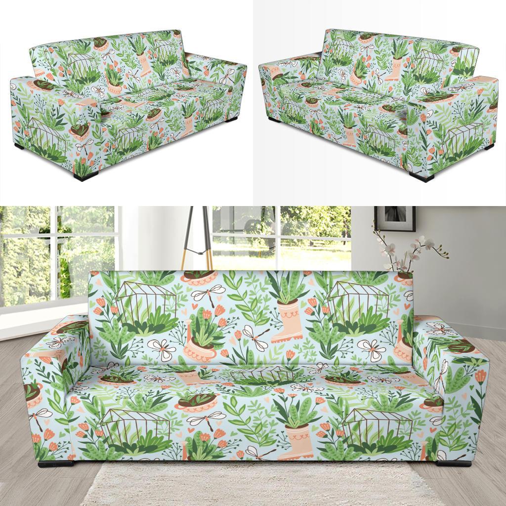 Gardening Pattern Print Design G04 Sofa Slipcover-JORJUNE.COM