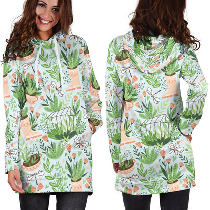 Gardening Pattern Print Design G04 Women Hoodie Dress