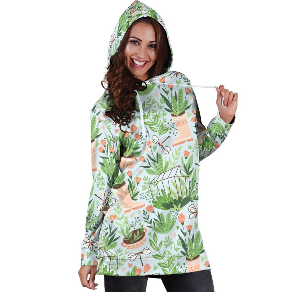 Gardening Pattern Print Design G04 Women Hoodie Dress