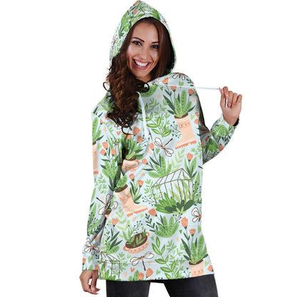 Gardening Pattern Print Design G04 Women Hoodie Dress