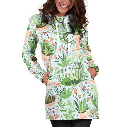 Gardening Pattern Print Design G04 Women Hoodie Dress