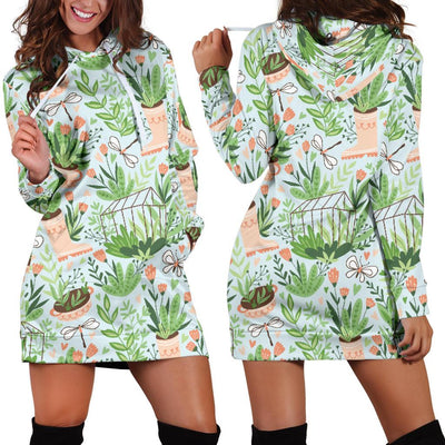 Gardening Pattern Print Design G04 Women Hoodie Dress