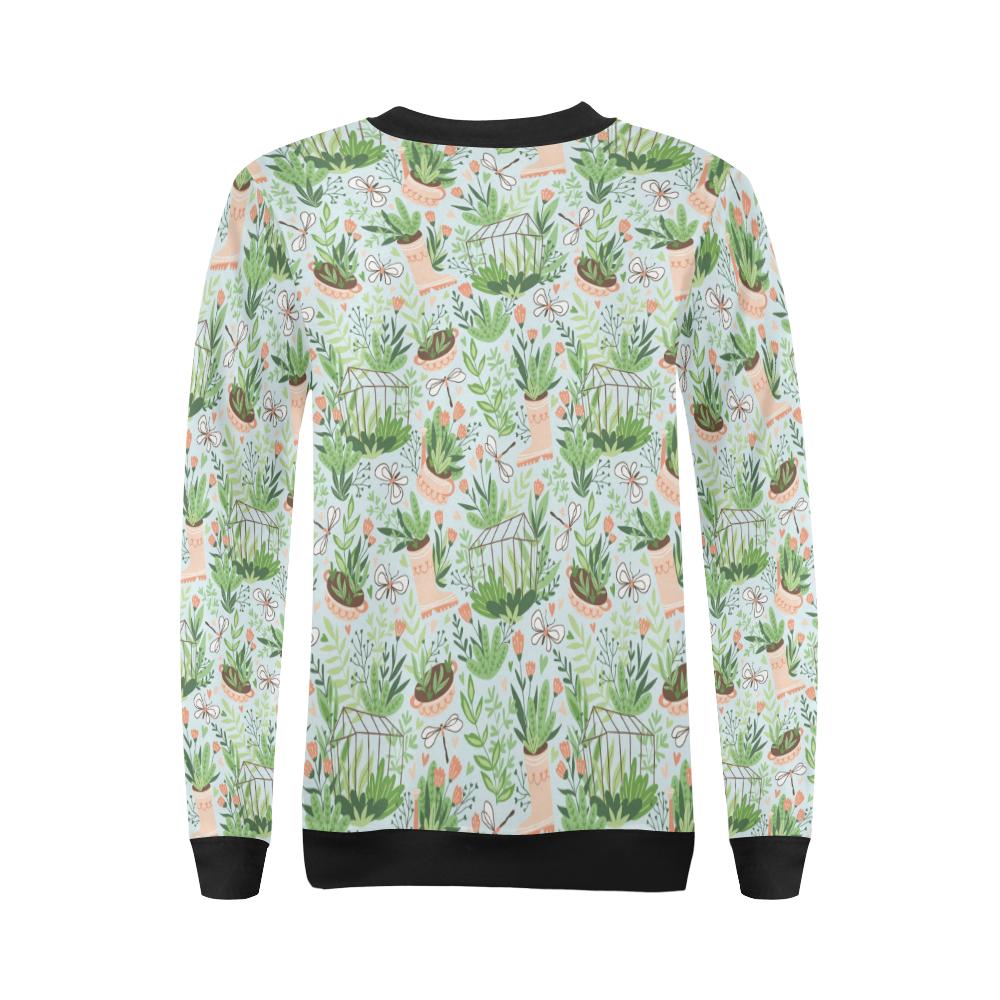 Gardening Pattern Print Design G04 Women Long Sleeve Sweatshirt-JorJune