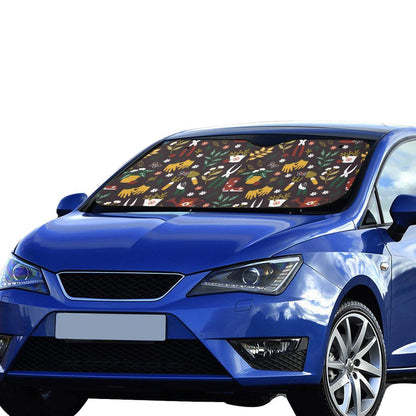 Gardening Pattern Print Design G05 Car Sun Shade-JorJune