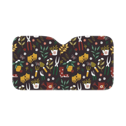 Gardening Pattern Print Design G05 Car Sun Shade-JorJune